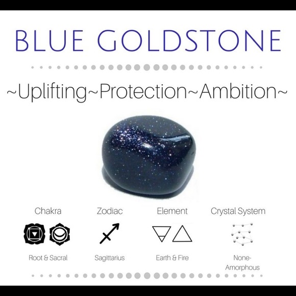 Blue Goldstone Crescent Moon Necklace - Picture 3 of 5